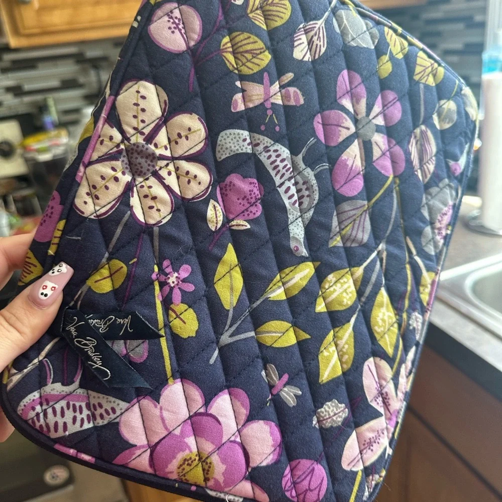 Vera Bradley Navy Floral Quilted Pouch